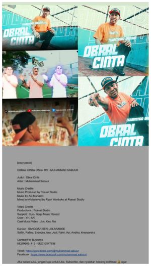 Release Single Terbaru “Obral Cinta”, Muhammad Sabuur Angkat Kisah Perselingkuhan dan Penghianatan Cinta
