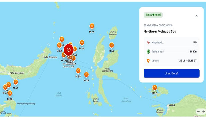 Laut Maluku Utara Diguncang Gempa M5,9