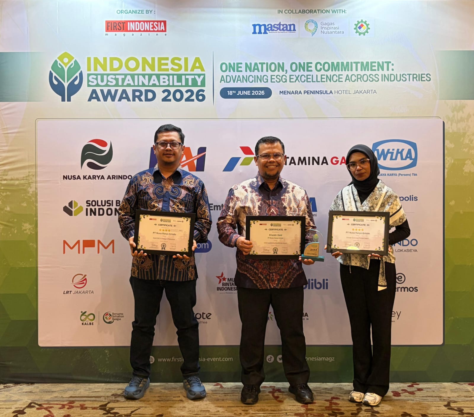 PT NKA Raih Tiga Penghargaan Dalam Ajang Indonesia Sustainability Award 2026
